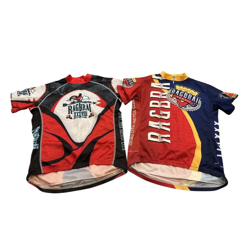 Lot Of 2 Primal 1/2 Zip Iowa Annual Ragbrai XLIII Cycling Jersey Size L Large